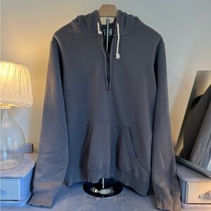 Gear For Sports Small Gray Quarter Zip Unisex Hoodie with strings and pocket